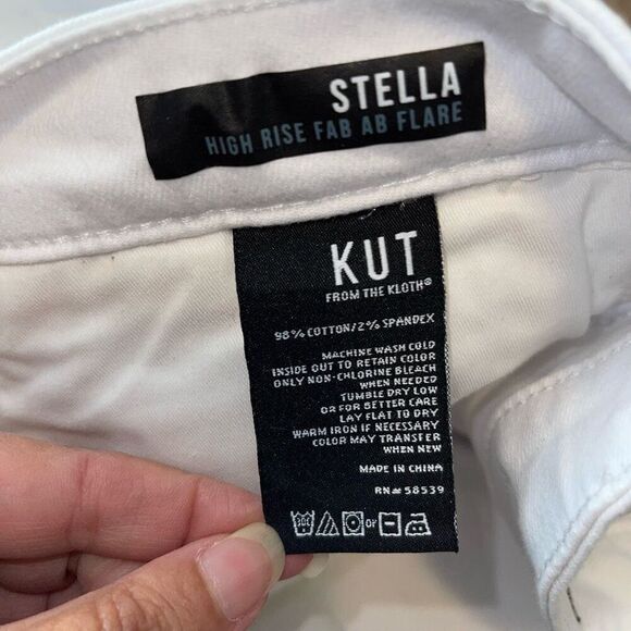 KUT from the Kloth Stella High Rise-Fab AB Flare Size‎ 14 Optic White NWT - Picture 10 of 13